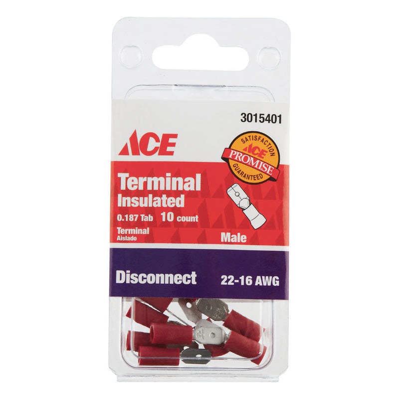 Ace Industrial Male Disconnect Vinyl Red 10