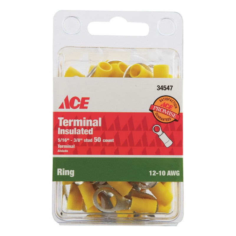 Ace Industrial Ring Terminal Vinyl Yellow 50