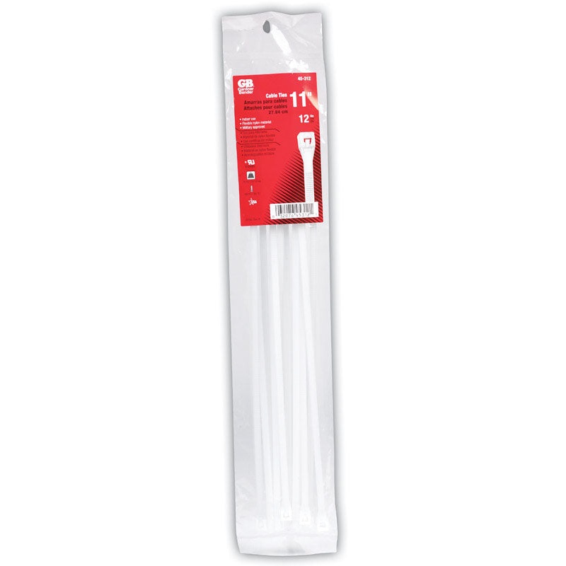 Gardner Bender DoubleLock 11 in. L White Cable Tie 12 pk