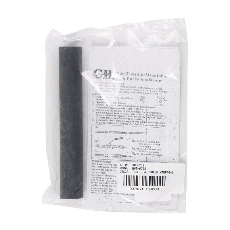 GB 3/4 in. Dia. Black Heat Shrink Tubing 1