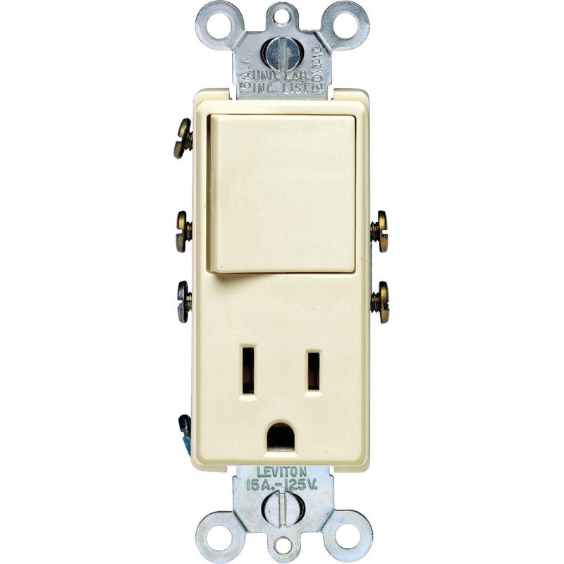 Leviton 1 15 amps Ivory Decorator Combination Switch and Receptacle 1