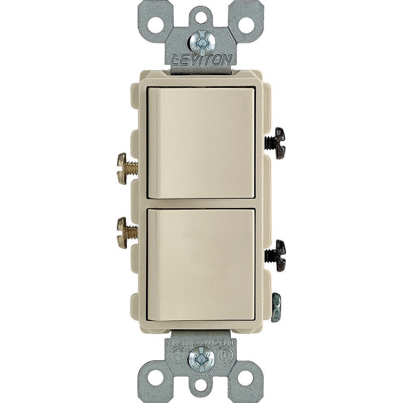 Leviton 1 15 amps Ivory Decorator Toggle switch Combination 1