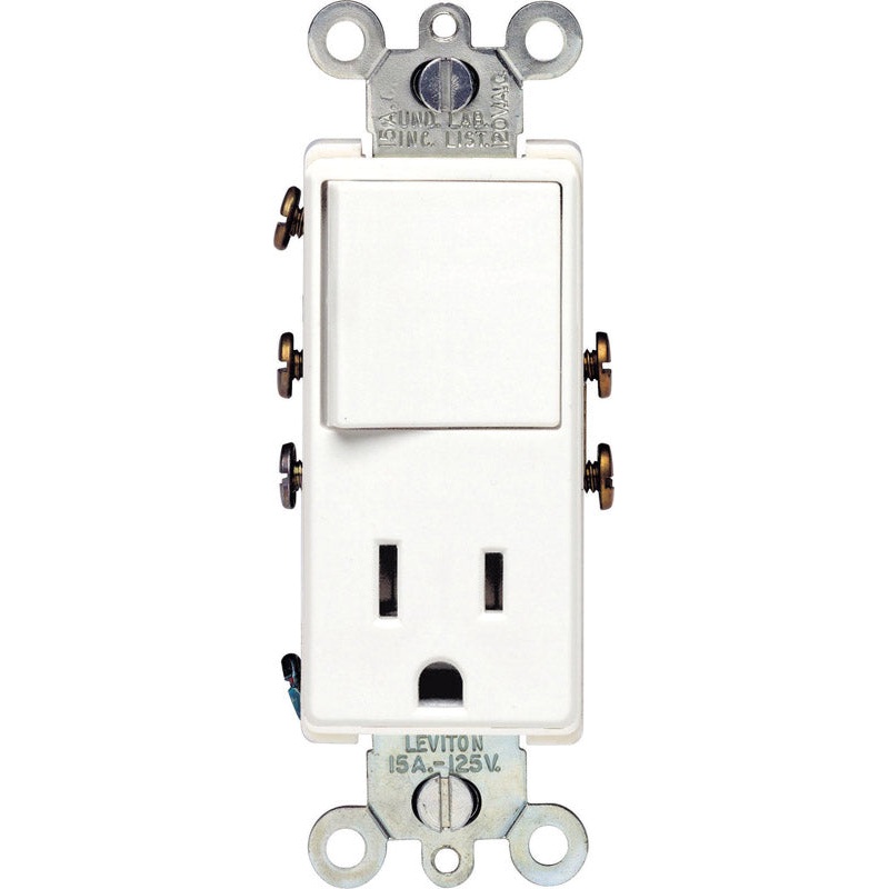 Leviton 1 15 amps White Decorator Switch and Receptacle 1 Combination