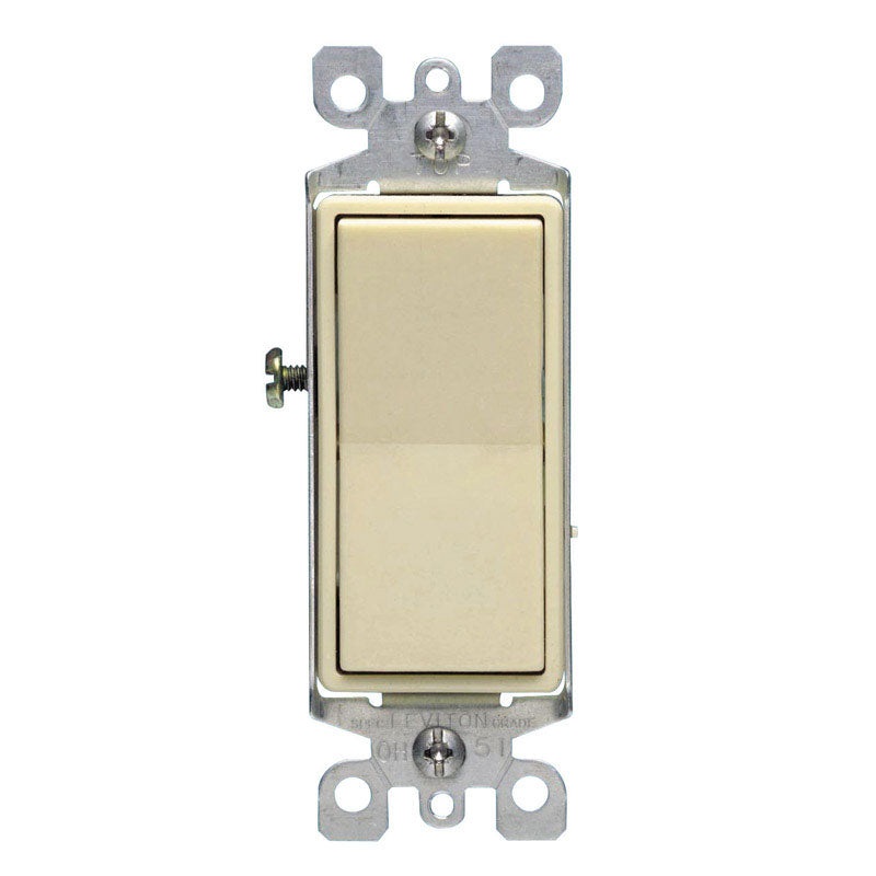 Leviton Decora 15 amps 120/277 volts Single Pole Rocker Switch Ivory