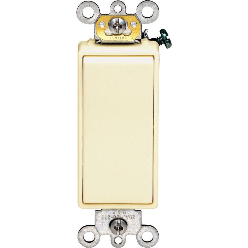 Leviton Decora 20 amps 120/277 volts Single Pole Rocker Switch Ivory