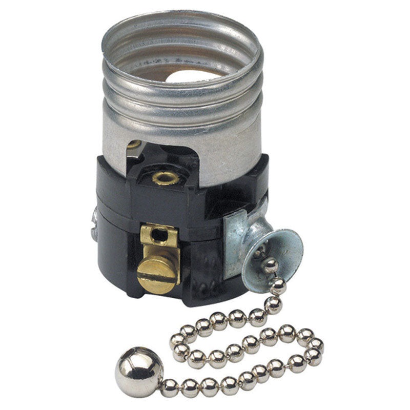 Leviton Pull Chain Socket 660 watts 250 volts Medium White