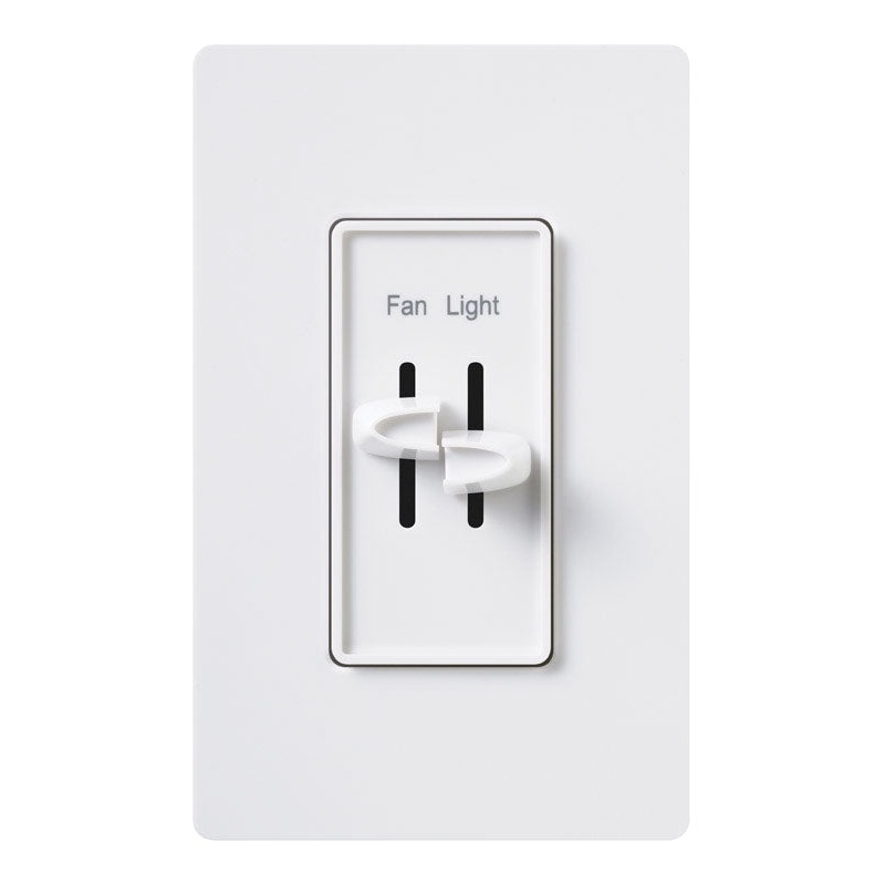 Lutron Skylark 1.5 amps Single Pole Slide Fan and Light Switch White