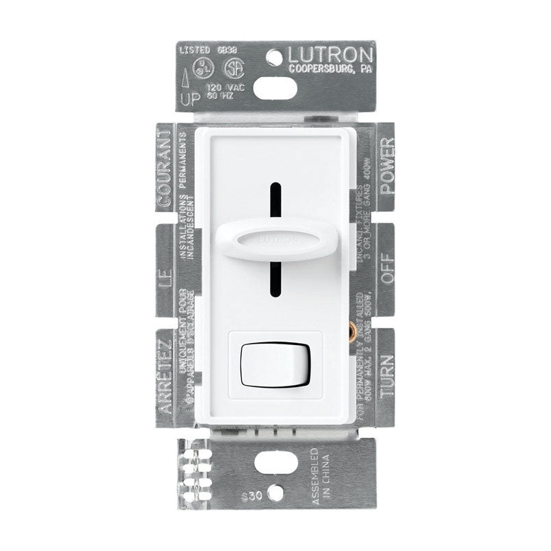 Lutron Skylark 5 amps 600 watts Slide Dimmer Switch White