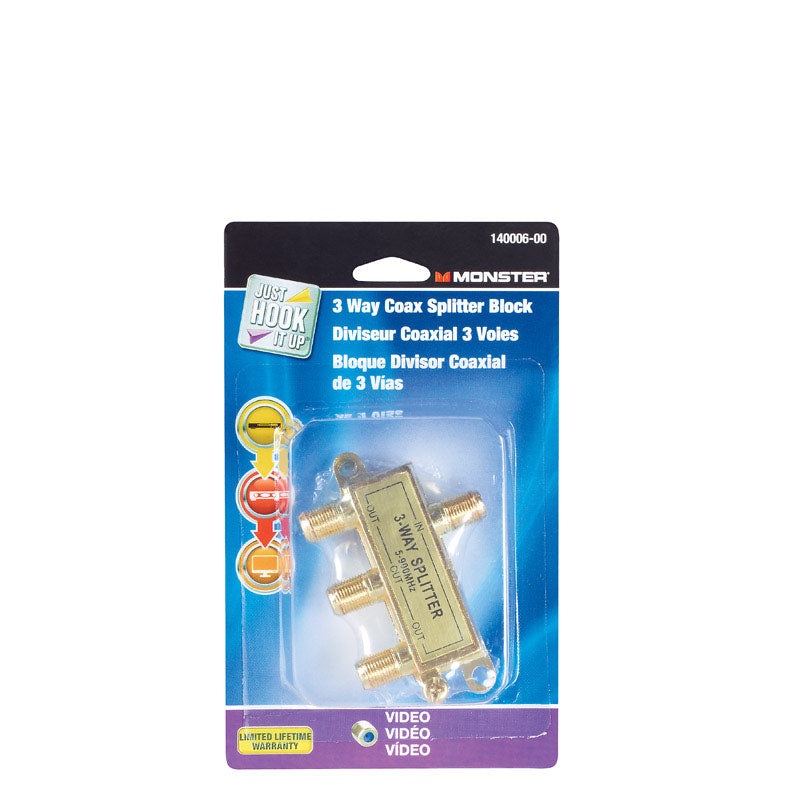 Monster Cable 3 Way Coax Splitter 1