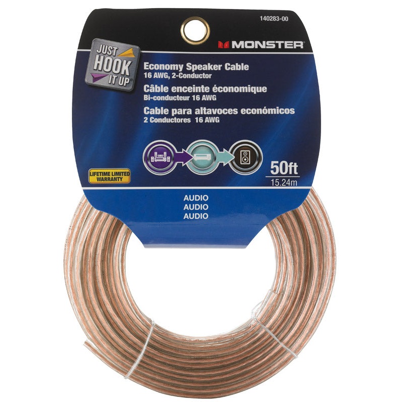 Monster Just Hook It Up 50 ft. L Speaker Cable AWG