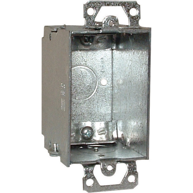Raco 4-1/4 in. H Rectangle 1 Gang Switch Box 1/2 in. Gray Steel