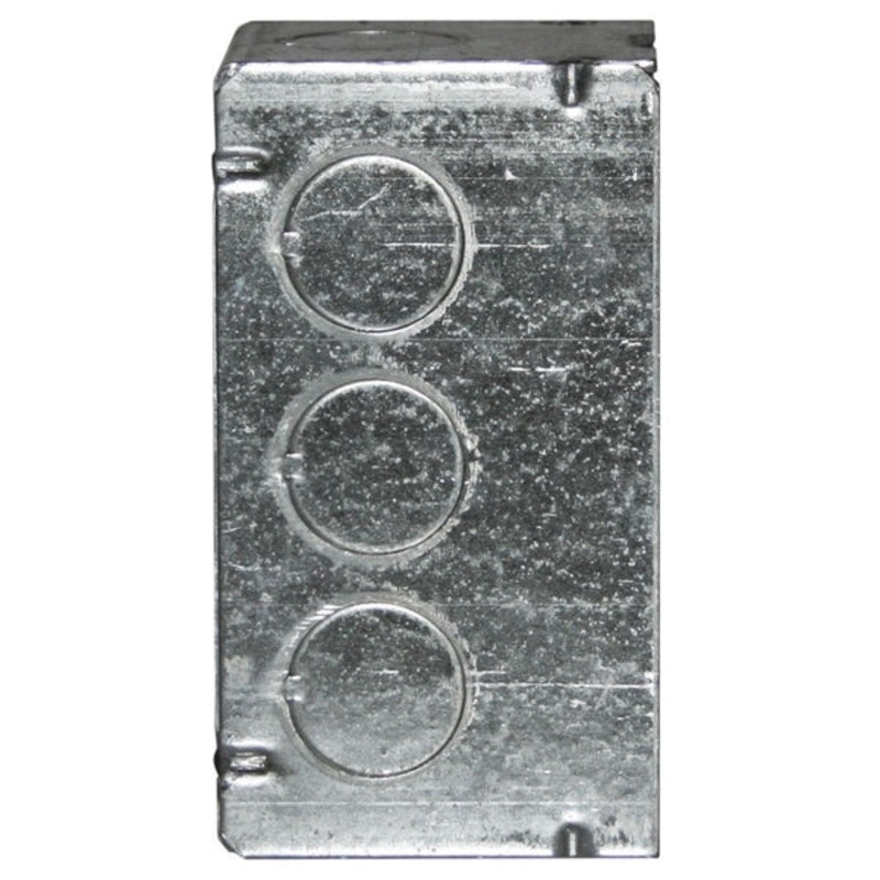 Raco 4 in. H Rectangle 1 Gang Outlet Box 1/2 in. Gray Steel