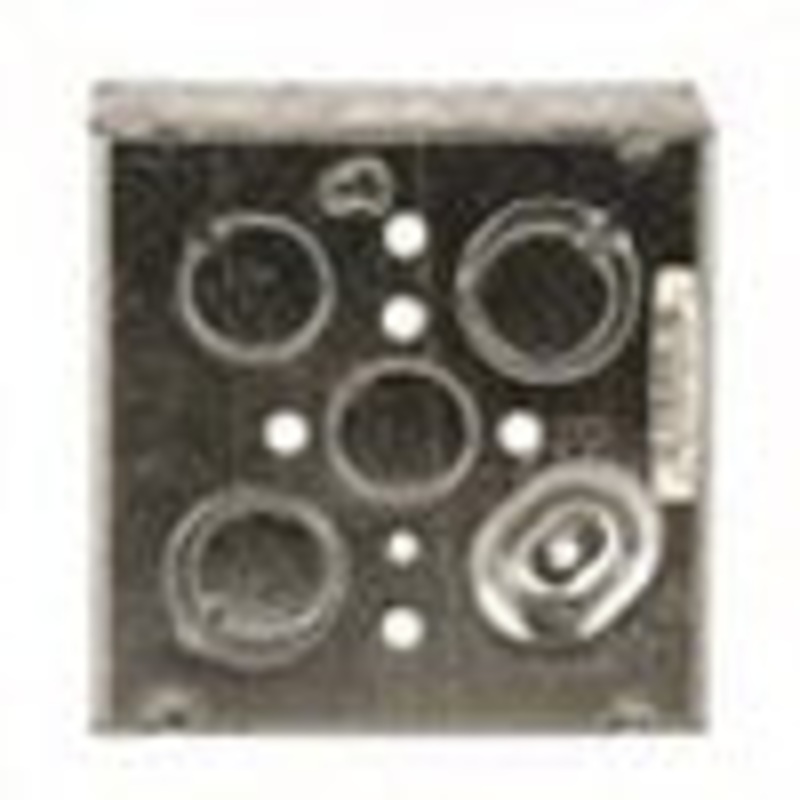 Raco 4 in. H Square 2 Gang Junction Box 1/2 in. Gray Steel