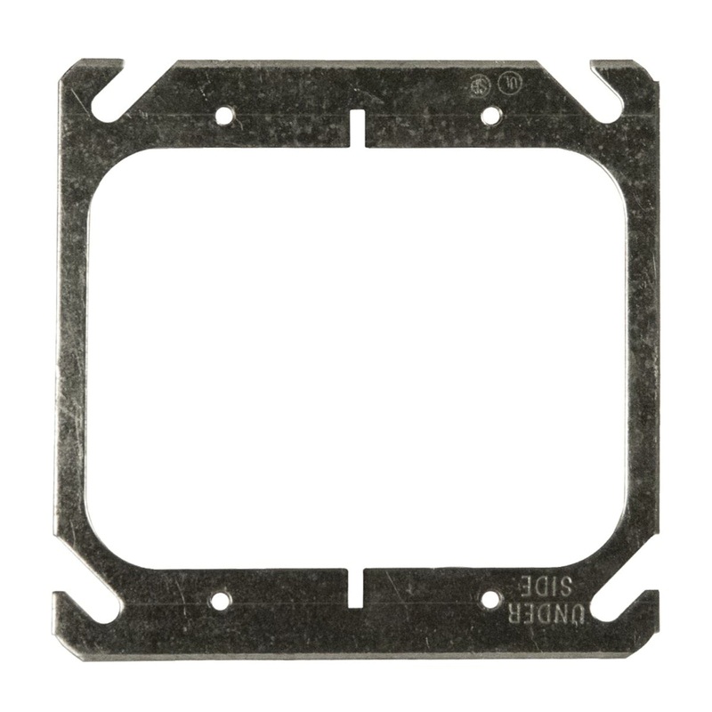Raco Square Steel 2 gang Electrical Cover For Two Wiring Devices Gray