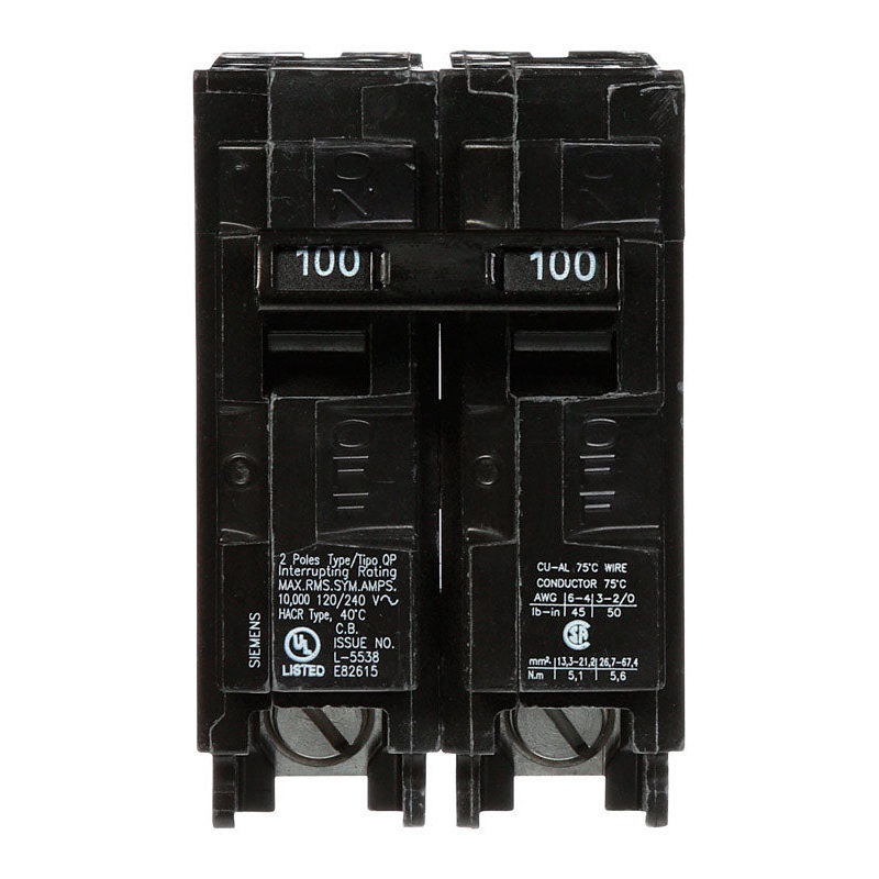 Siemens HomeLine Double Pole 100 amps Circuit Breaker