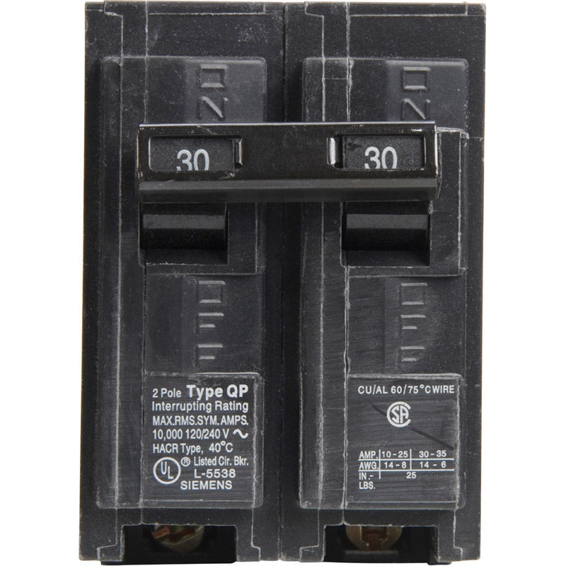 Siemens HomeLine Double Pole 30 amps Circuit Breaker