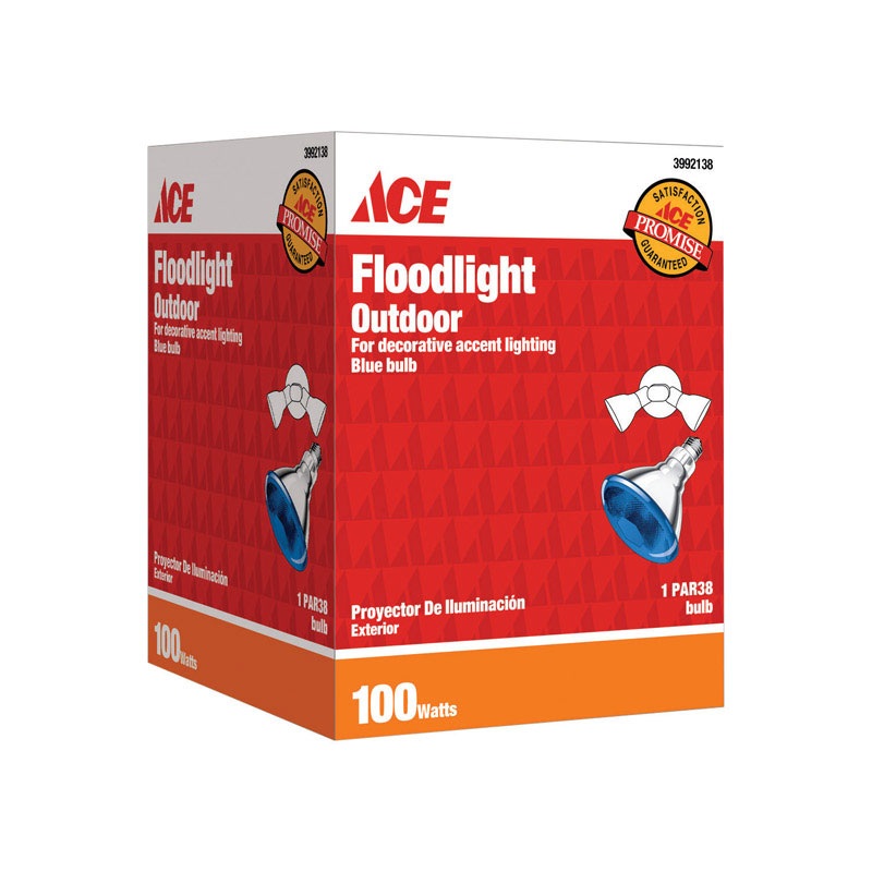 Ace Incandescent Light Bulb 100 watts Floodlight PAR38 Medium Base (E26) 1 pk