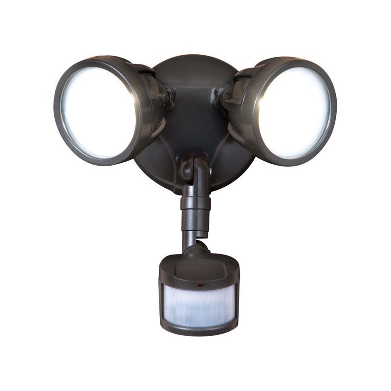 All-Pro Bronze Metal Security Light Motion-Sensing LED 120 volts 20.5 watts
