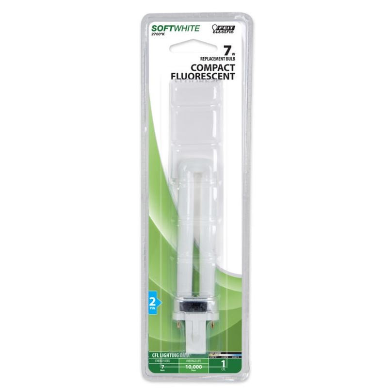 FEIT Electric 7 watts PL 5.31 in. L Soft White CFL Bulb Compact 400 lumens 1 pk