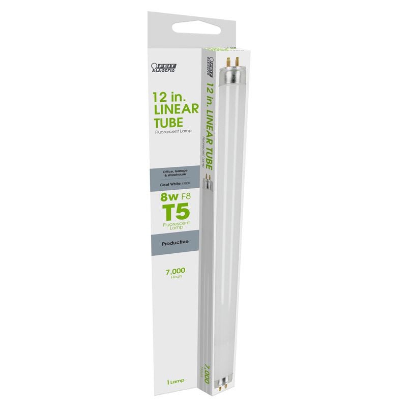 FEIT Electric 8 watts T5 12 in. L Cool White Fluorescent Bulb Linear 1 pk