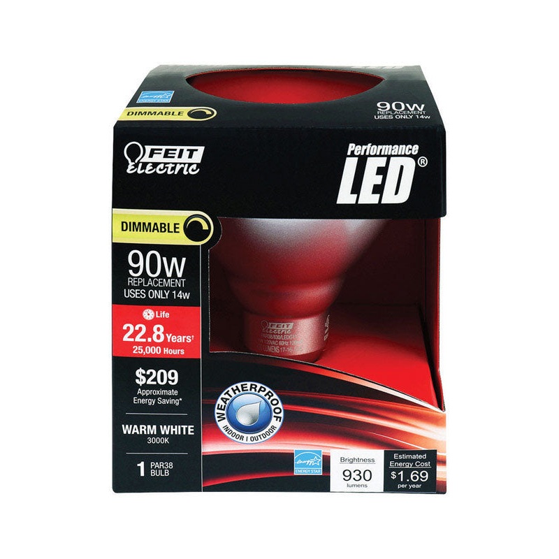 FEIT Electric LED Bulb 14 watts 930 lumens 3000 K Medium Base (E26) PAR38 Soft White 90 watts e