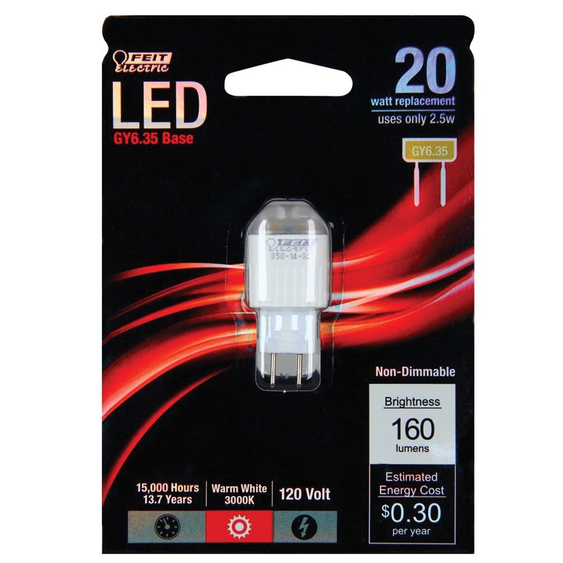 FEIT Electric LED Bulb 2.5 watts 160 lumens 3000 K Specialty GY6.4 Soft White 20 watts equivale