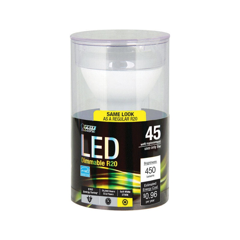 FEIT Electric LED Bulb 8 watts 450 lumens 2700 K Medium (E26) R20 Soft White 45 watts equivalen