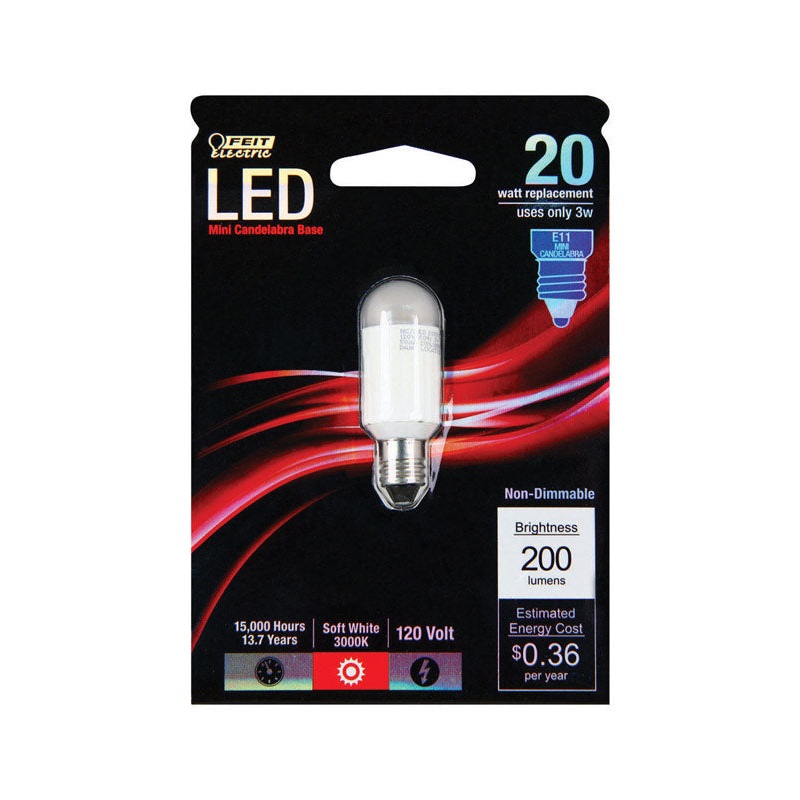 FEIT Electric LED Light Bulb 3 watts 200 lumens 3000 K Speciality 20 watts equivalency