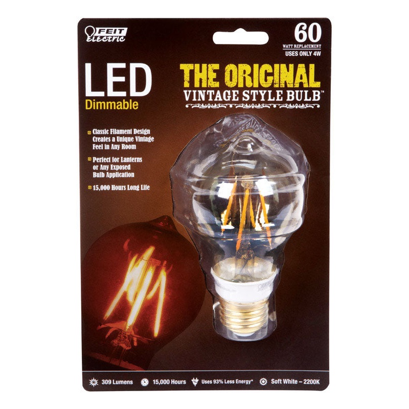 FEIT Electric Vintage Style LED Bulb 4 watts 309 lumens 2200 K Medium Base (E26) A19 Soft White