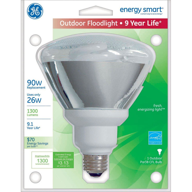 GE Energy Smart CFL Bulb 26 watts 1300 lumens Floodlight PAR38 5.6 in. L Soft White 1 pk