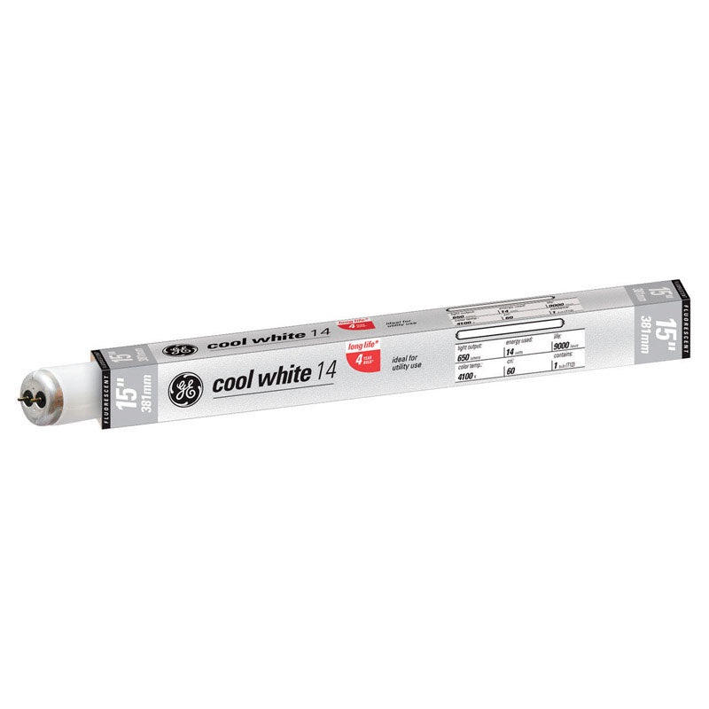 GE Fluorescent Bulb 14 watts 650 lumens Linear T12 15 in. L Cool White 1 pk