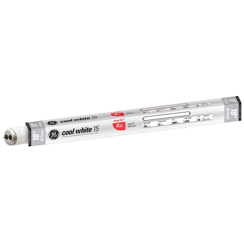 GE Fluorescent Bulb 15 watts 760 lumens Linear T12 18 in. L Cool White 1 pk