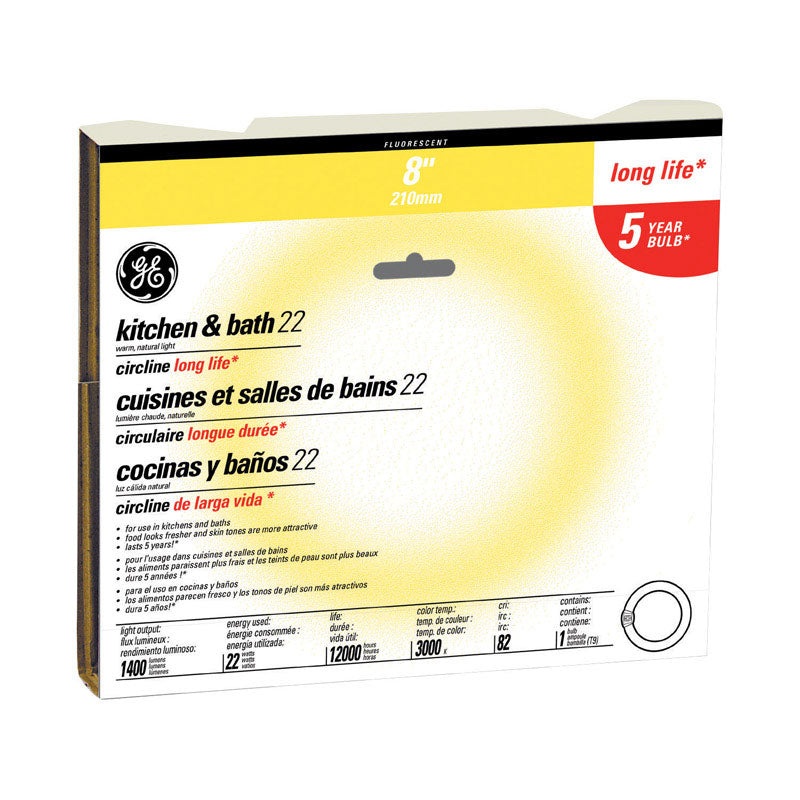 GE Fluorescent Bulb 22 watts 1400 lumens Circline T9 8.25 in. L White 1 pk