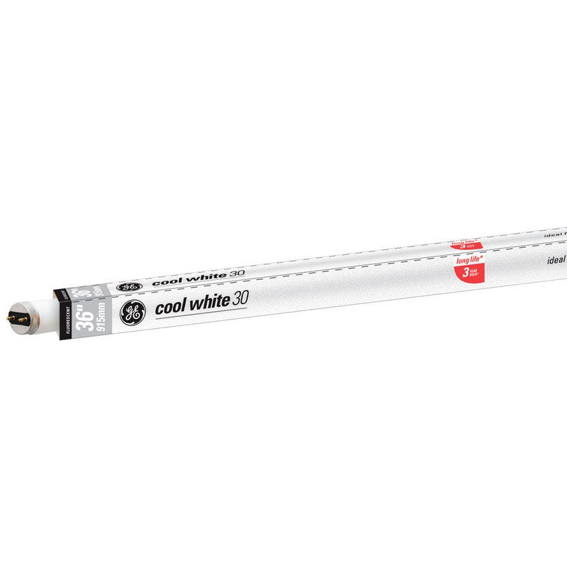 GE Fluorescent Bulb 30 watts 2150 lumens Linear T8 36 in. L Cool White 1 pk