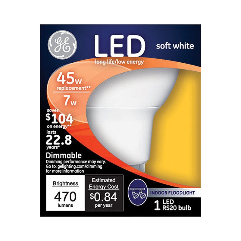 GE LED Bulb 7 watts 470 lumens 2700 K Medium (E26) R20 Soft White 45 watts equivalency