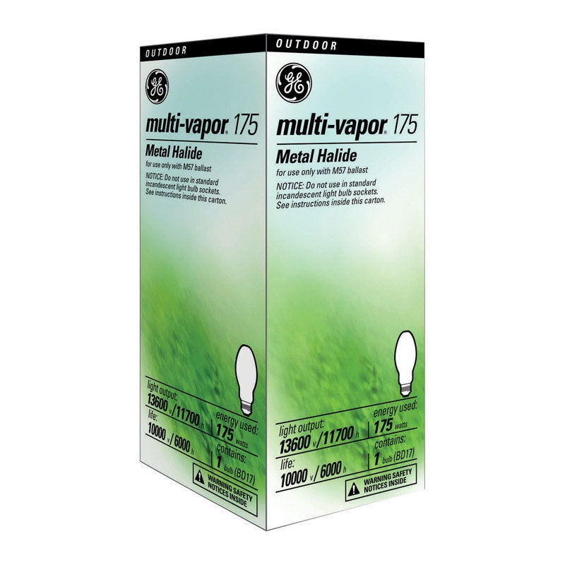 GE Multi-Vapor 175 watts 13,600 lumens 4000 K BD17 Medium Base (E26) Metal Halide HID Light Bul