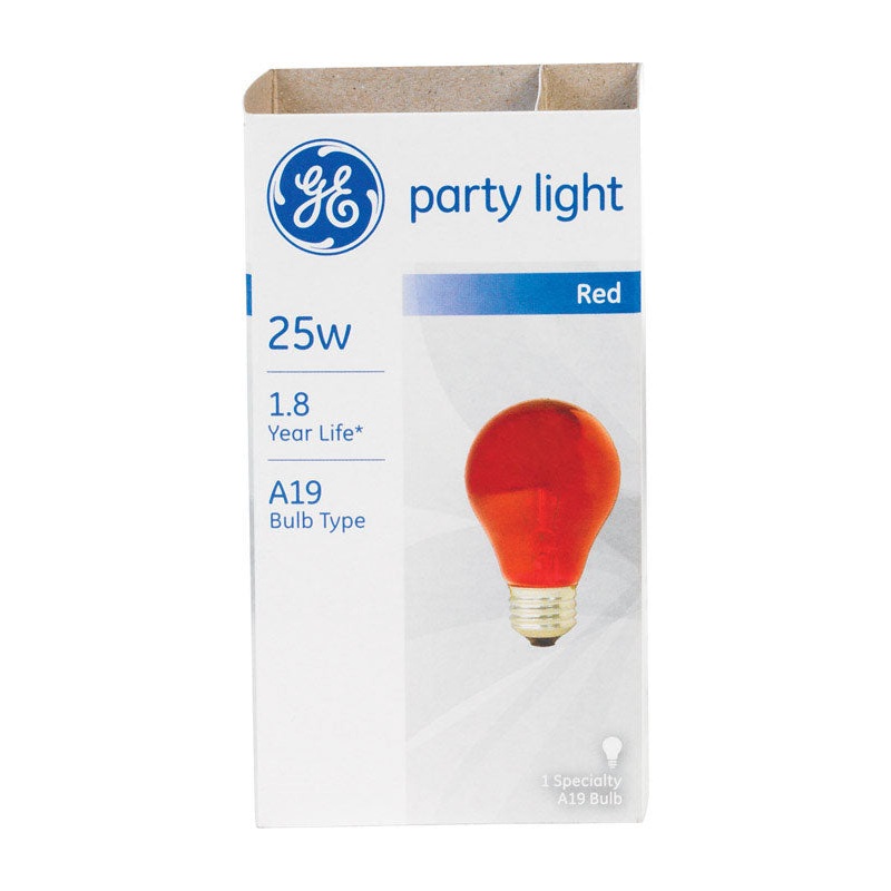 GE party lite Incandescent Light Bulb 25 watts 200 lumens A-Line A19 Medium Base (E26) 1 pk