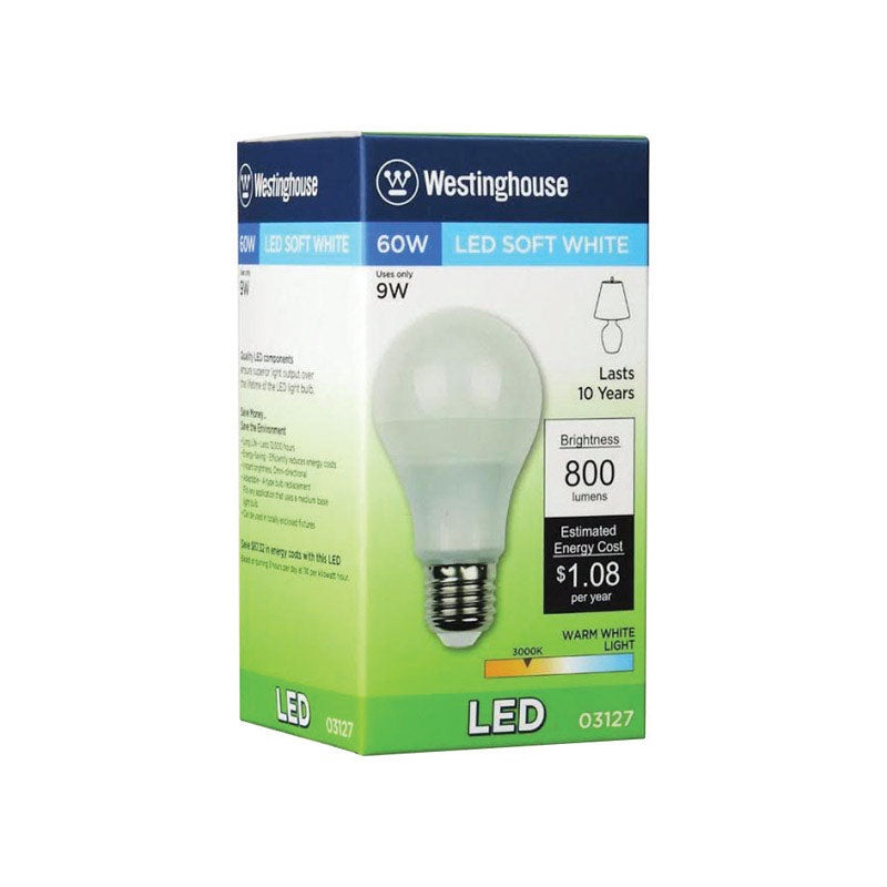 Westinghouse Omni Directional LED Bulb 9 watts 800 lumens 3000 K Medium Base (E26) A19 Soft Whi