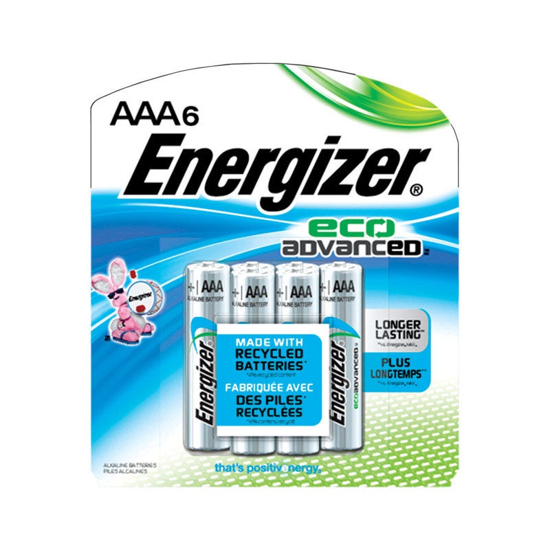 Energizer Eco Advanced AAA Alkaline Batteries 1.5 volts 6 pk