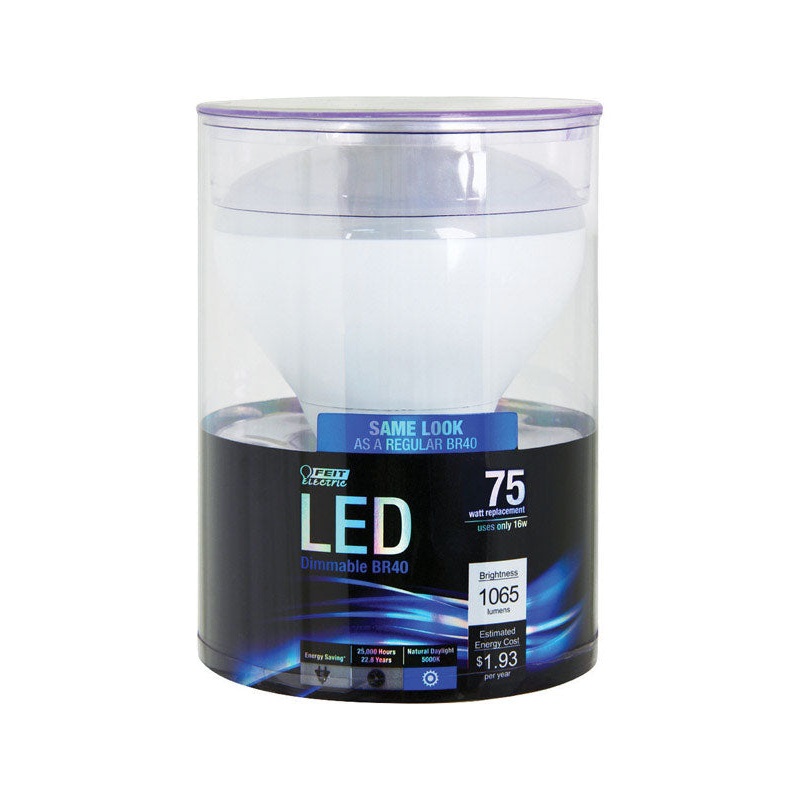 FEIT Electric LED Bulb 16 watts 1065 lumens 5000 K E26 BR40 Daylight 75 watts equivalency
