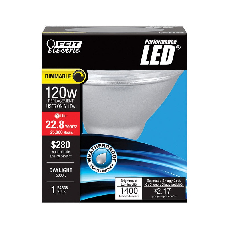 FEIT Electric LED Bulb 23 watts 1400 lumens 5000 K Medium (E26) PAR38 Daylight 120 watts equiva