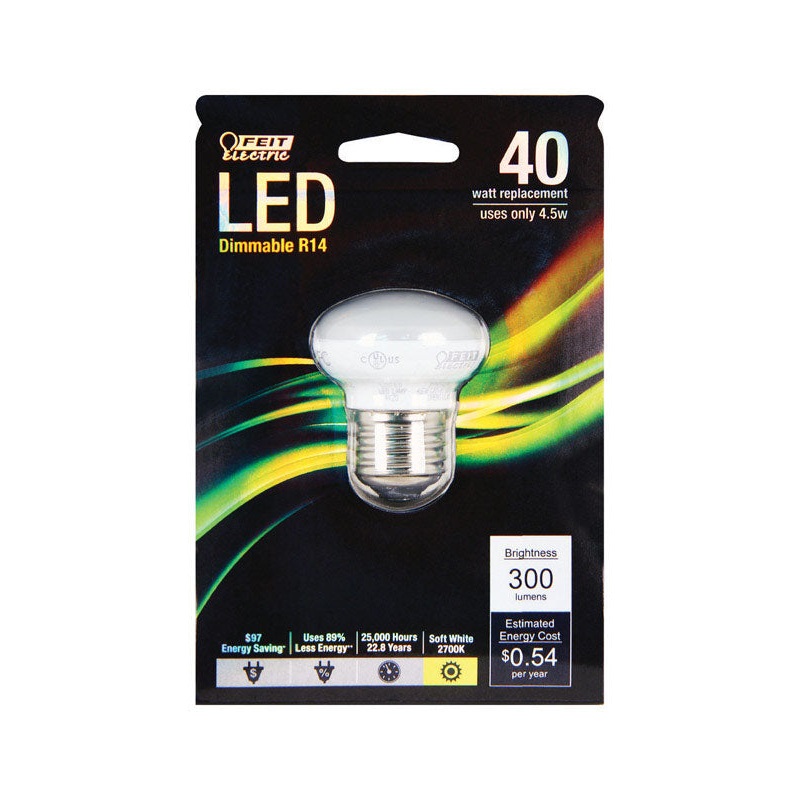 FEIT Electric LED Bulb 4.5 watts 300 lumens 2700 K Medium Base (E26) R14 Soft White 40 watts eq