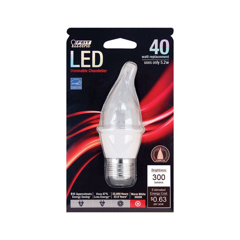 FEIT Electric LED Bulb 5.2 watts 310 lumens 3000 K Medium Base (E26) CA10 Soft White 40 watts e