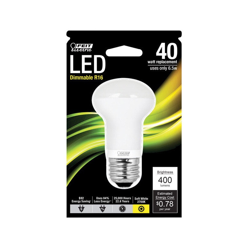 FEIT Electric LED Bulb 6.5 watts 400 lumens 2700 K Medium Base (E26) R16 Soft White 40 watts eq