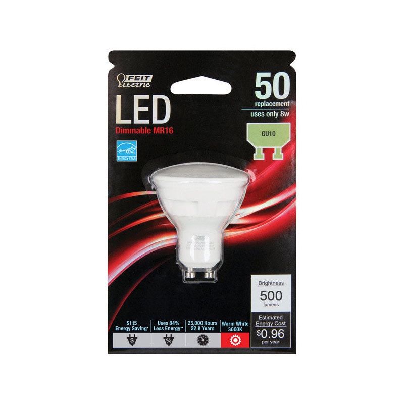 FEIT Electric LED Bulb 6 watts 500 lumens 3000 K Medium Base (E26) MR16 Warm White 50 watts equ