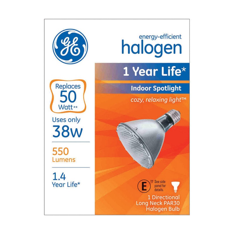 GE Halogen Light Bulb 38 watts 550 lumens Spotlight PAR30 Medium Base (E26) White 1 pk