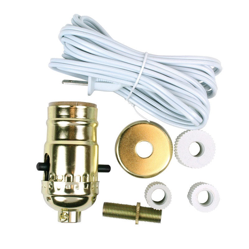 Jandorf Bottle Adapter Lamp Kit White 8 in. H 1 pk