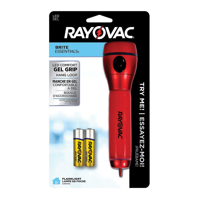 Rayovac Value Bright 5 lumens Flashlight LED AA Assorted