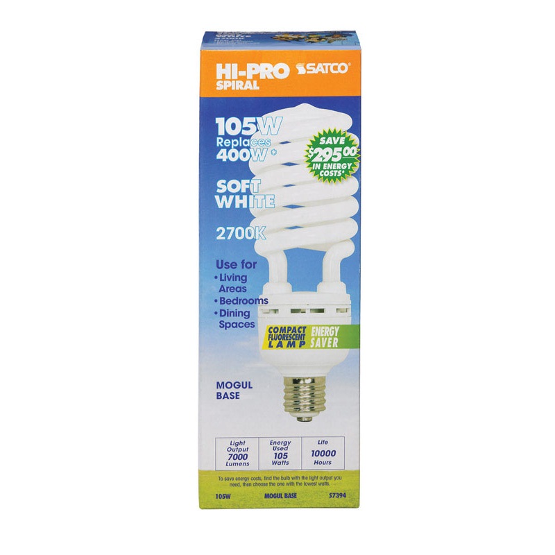 Satco HI-PRO CFL Bulb 105 watts 7000 lumens Spiral T5 11.25 in. L Soft White 1 pk