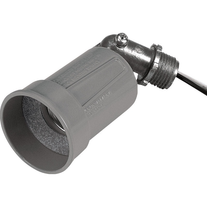 Sigma Weatherproof Lamp Holder Gray 5-5/16 in. L x 2-3/8 in. H